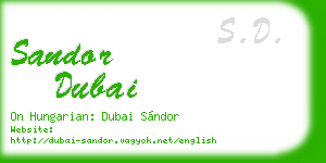 sandor dubai business card