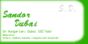 sandor dubai business card